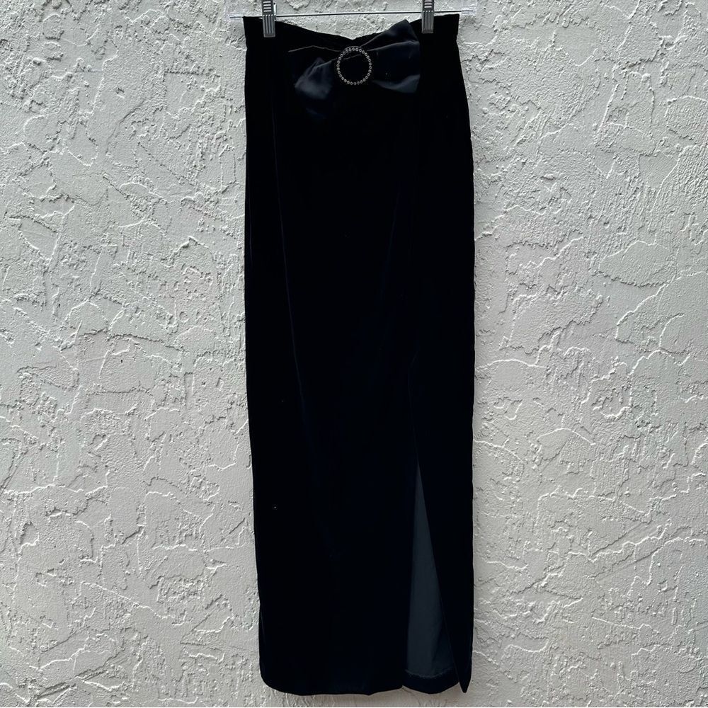 JESSICA MCLINTOCK GUNNE SAX Skirt Size 7/8 Vintage Long Maxi Velvet Bow